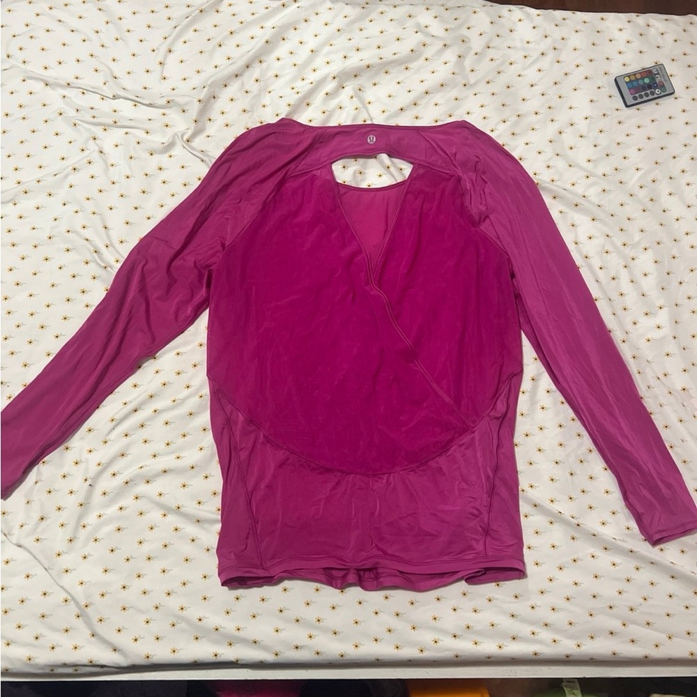 lululemon backless dark pink long sleeve